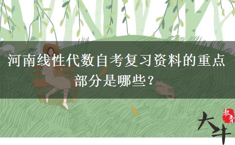 河南线性代数自考复习资料的重点部分是哪些？