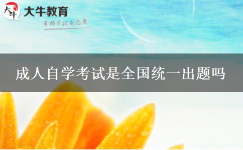 成人自学考试是全国统一出题吗