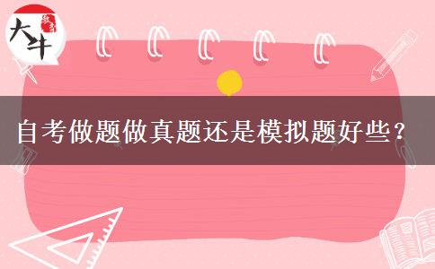 自考做题做真题还是模拟题好些？