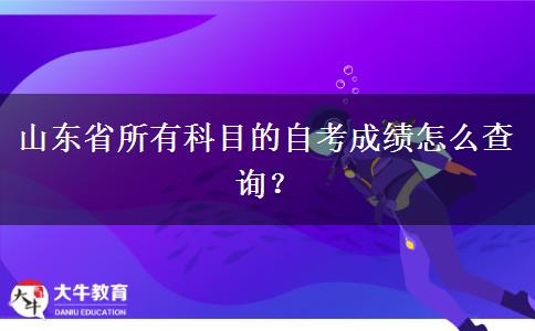 山东省所有科目的自考成绩怎么查询？