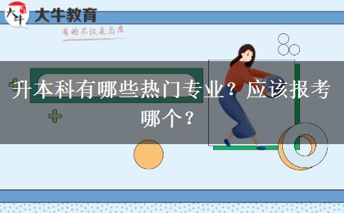 升本科有哪些热门专业？应该报考哪个？