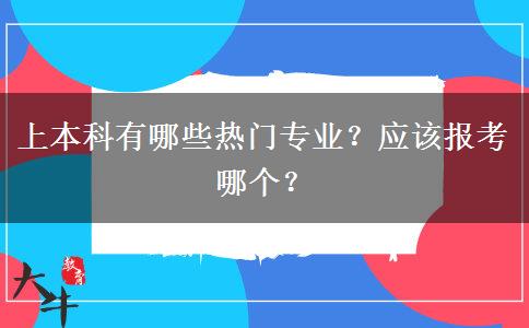 上本科有哪些热门专业？应该报考哪个？