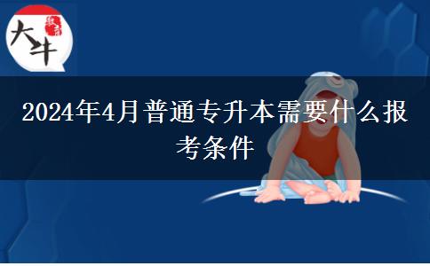 2024年4月普通专升本需要什么报考条件