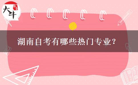 湖南自考有哪些热门专业？