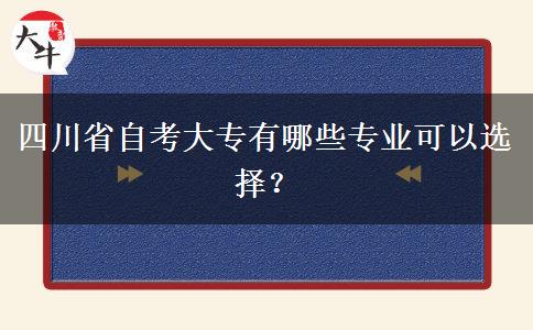 四川省自考大专有哪些专业可以选择？