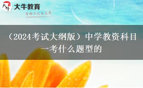 （2024考试大纲版）中学教资科目一考什么题型的