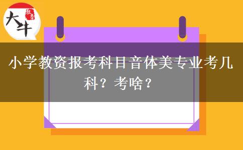 小学教资报考科目音体美专业考几科？考啥？