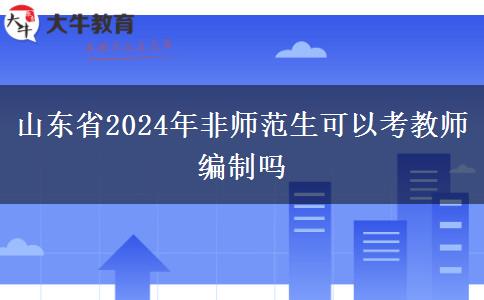 山东省2024年非师范生可以考教师编制吗