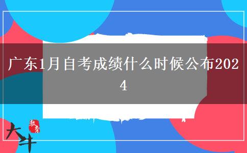 广东1月自考成绩什么时候公布2024