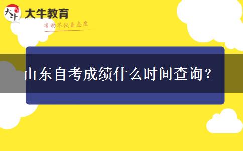 山东自考成绩什么时间查询？