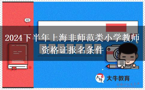 2024下半年上海非师范类小学教师资格证报名条件