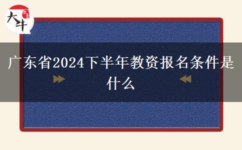 广东省2024下半年教资报名条件是什么