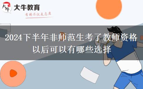 2024下半年非师范生考了教师资格以后可以有哪些选择