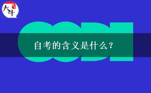 自考的含义是什么？
