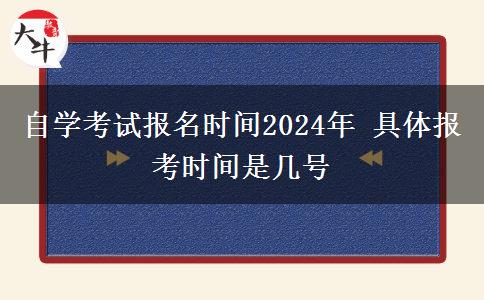 自学考试报名时间2024年 具体报考时间是几号