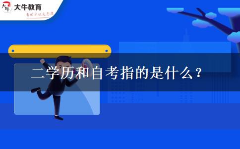 二学历和自考指的是什么？