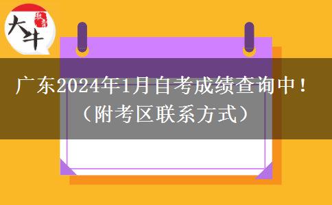广东2024年1月自考成绩查询中！（附考区联系方式）
