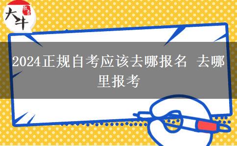 2024正规自考应该去哪报名 去哪里报考