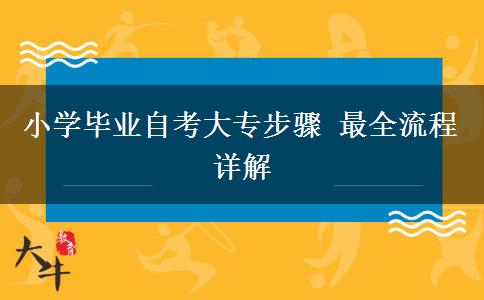 小学毕业自考大专步骤 最全流程详解