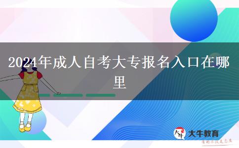 2024年成人自考大专报名入口在哪里