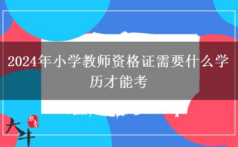 2024年小学教师资格证需要什么学历才能考