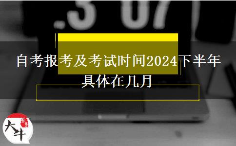 自考报考及考试时间2024下半年 具体在几月