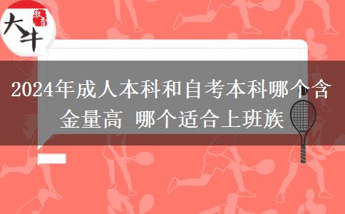 2024年成人本科和自考本科哪个含金量高 哪个适合上班族