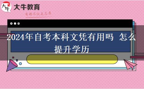 2024年自考本科文凭有用吗 怎么提升学历