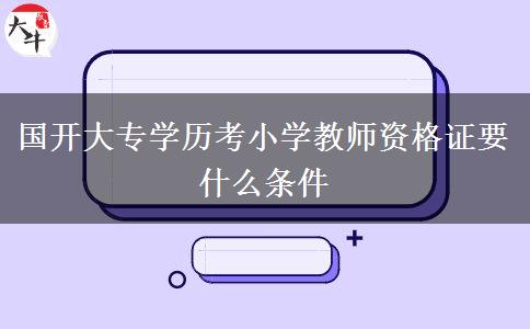 国开大专学历考小学教师资格证要什么条件