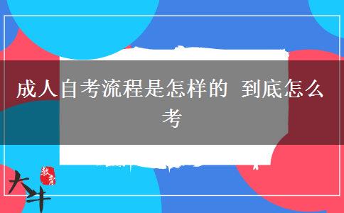 成人自考流程是怎样的 到底怎么考