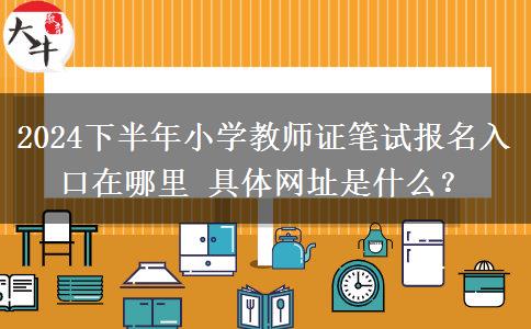 2024下半年小学教师证笔试报名入口在哪里 具体网址是什么？