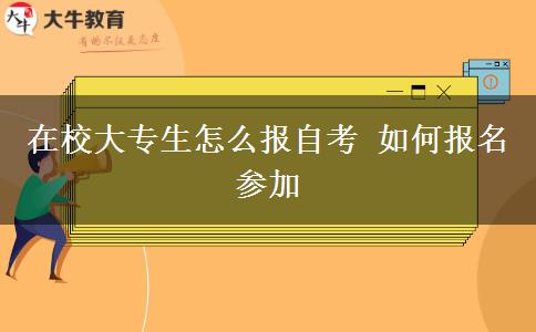 在校大专生怎么报自考 如何报名参加