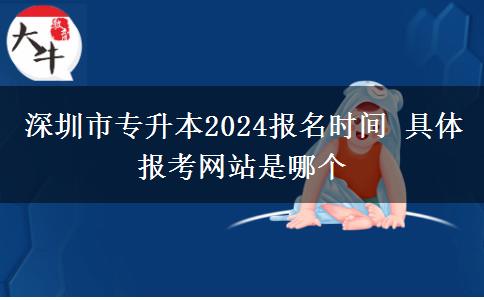 深圳市专升本2024报名时间 具体报考网站是哪个