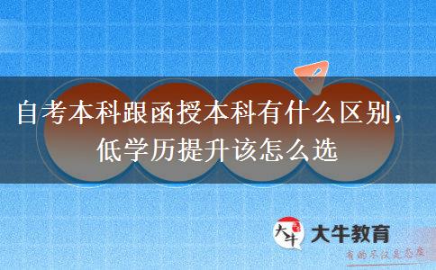 自考本科跟函授本科有什么区别，低学历提升该怎么选