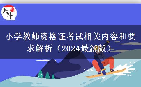 小学教师资格证考试相关内容和要求解析（2024最新版）