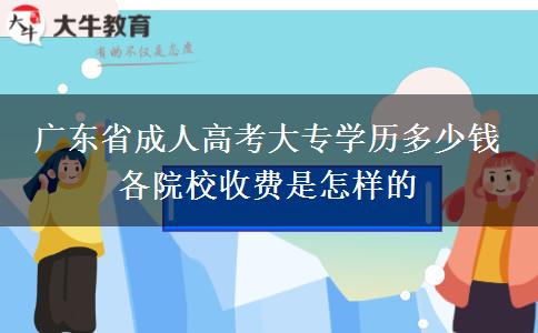 广东省成人高考大专学历多少钱 各院校收费是怎样的