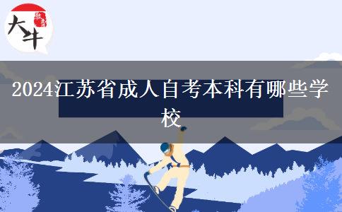 2024江苏省成人自考本科有哪些学校