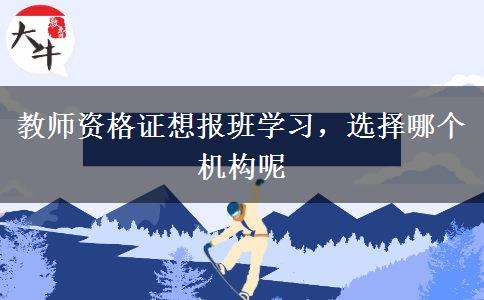 教师资格证想报班学习，选择哪个机构呢