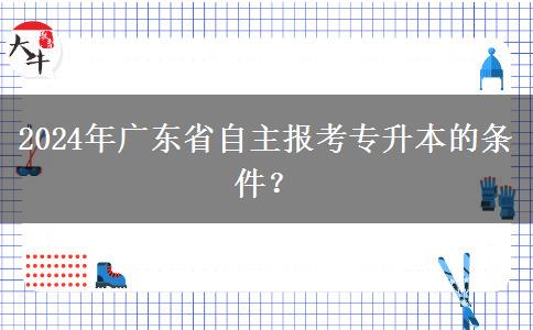 2024年广东省自主报考专升本的条件？
