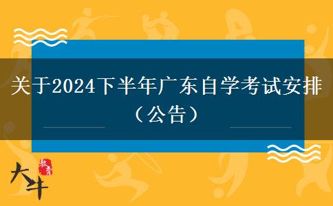 关于2024下半年广东自学考试安排（公告）