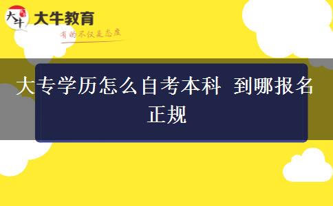 大专学历怎么自考本科 到哪报名正规