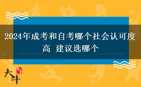 2024年成考和自考哪个社会认可度高 建议选哪个