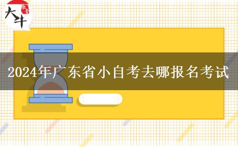 2024年广东省小自考去哪报名考试