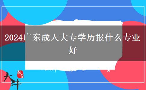 2024广东成人大专学历报什么专业好