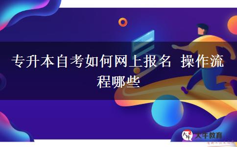 专升本自考如何网上报名 操作流程哪些