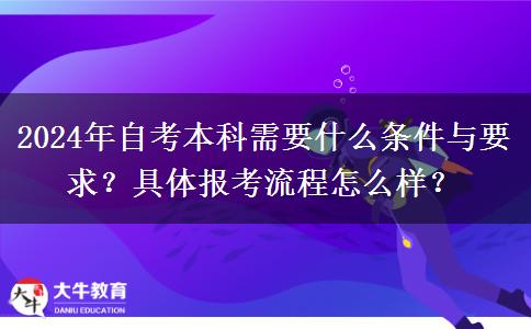 2024年自考本科需要什么条件与要求？具体报考流程怎么样？