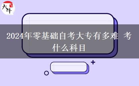 2024年零基础自考大专有多难 考什么科目