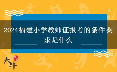 2024福建小学教师证报考的条件要求是什么