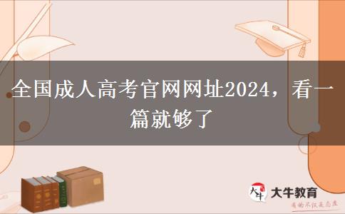 全国成人高考官网网址2024，看一篇就够了