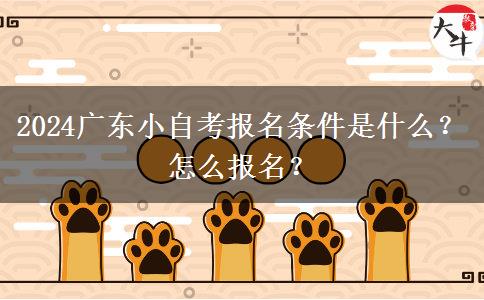 2024广东小自考报名条件是什么？怎么报名？